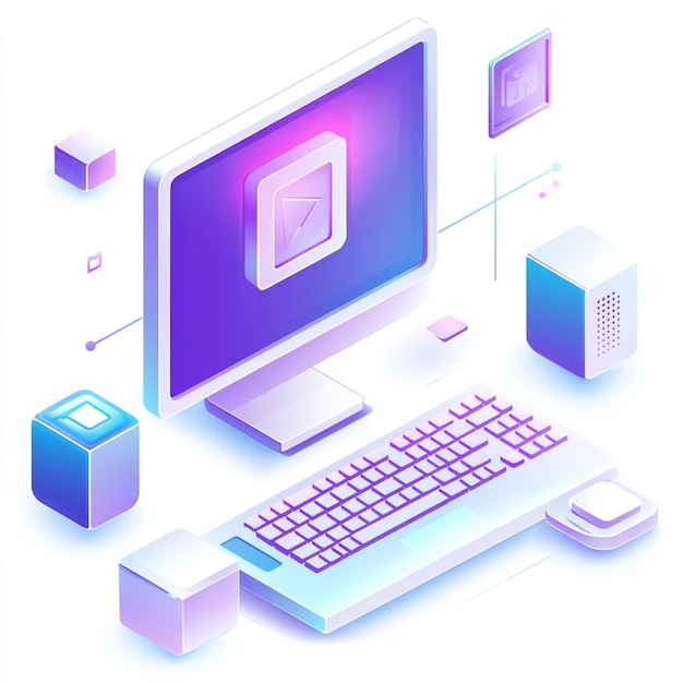 Photo computer 3d logo