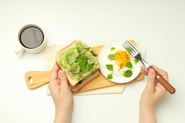 Photo おいしい自家製サンドイッチの朝食のコンセプト