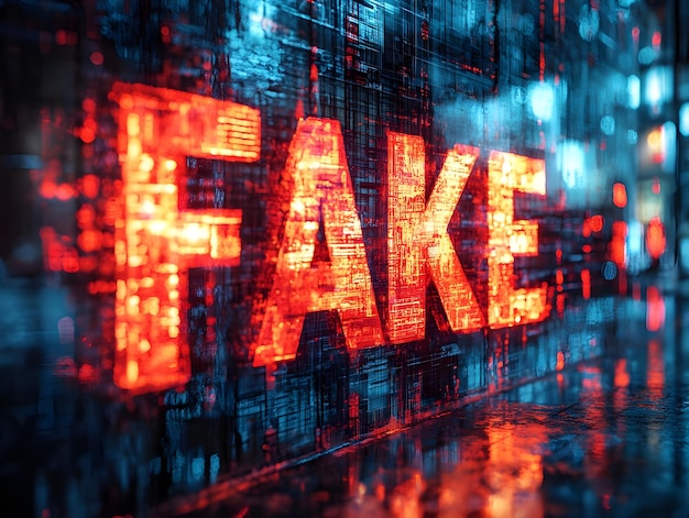 Photo the concept of untruthfulness of information fakes in the media