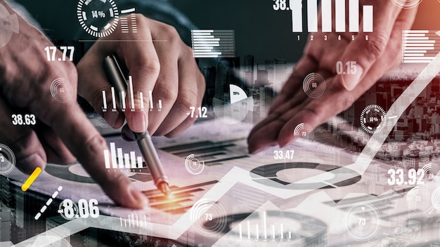 Photo conceptual business dashboard for financial data analysis