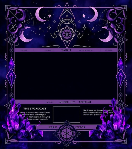 Photo cosmic witch theme layout screen for an occult or paranormal chan creative game interfacene