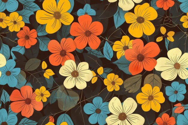 Crafty floral melody Seamless pattern for fabric design