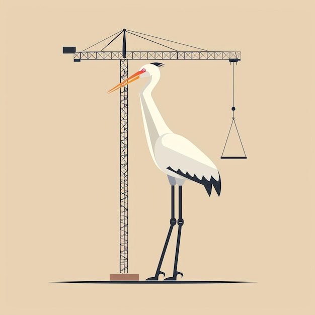 Photo crane illustration icon cartoon graphics