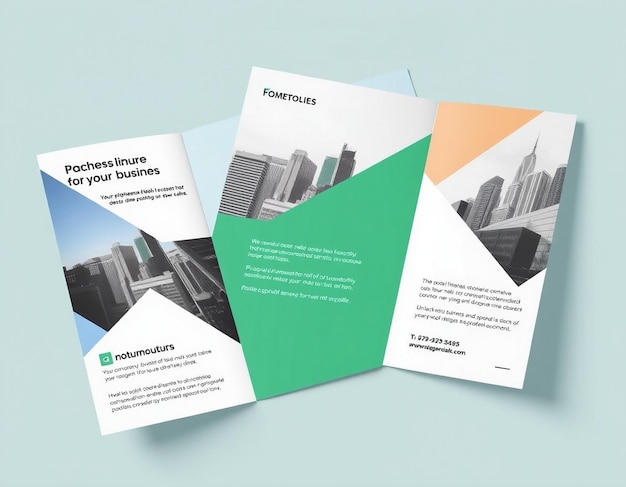 Photo creative business trifold brochure template