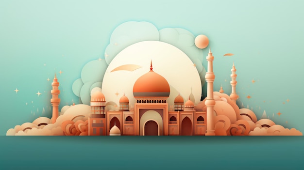 Creative Eid greeting vector illustration