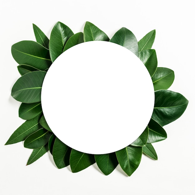 Creative layout made of leaves with paper card note