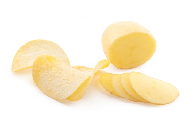 Crispy chips and raw potato 