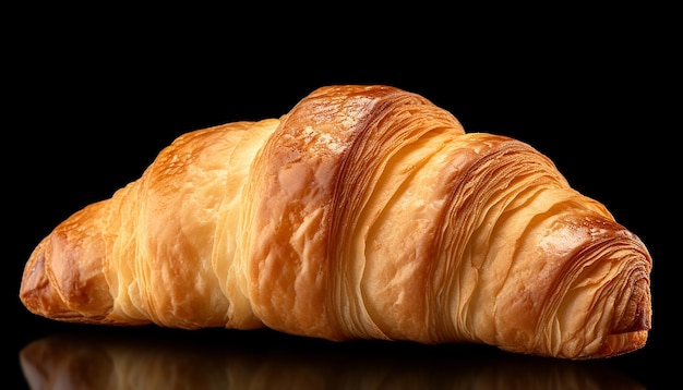 Croissant in Side View Isolated