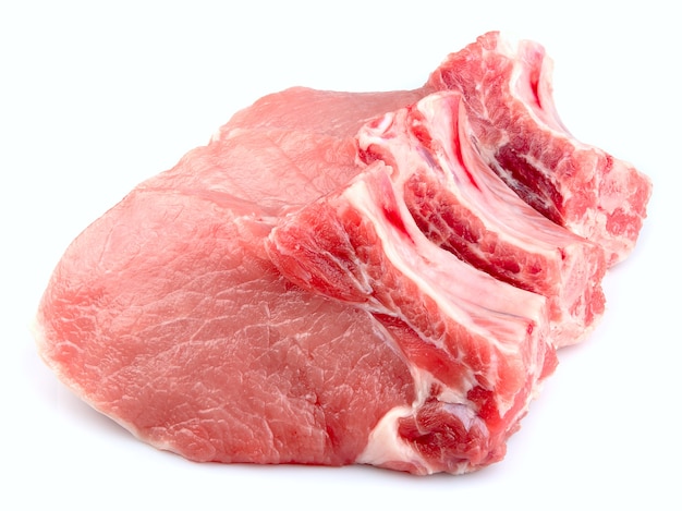 Crude meat isolated on white