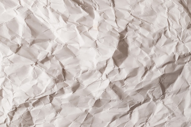 Crumpled white paper background. Top view.