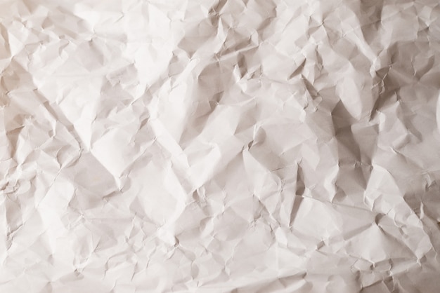 Crumpled white paper background. Top view.