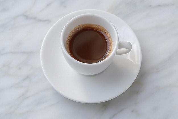 Foto una tazza di espresso su un tavolo di marmo caffè foto162jpg