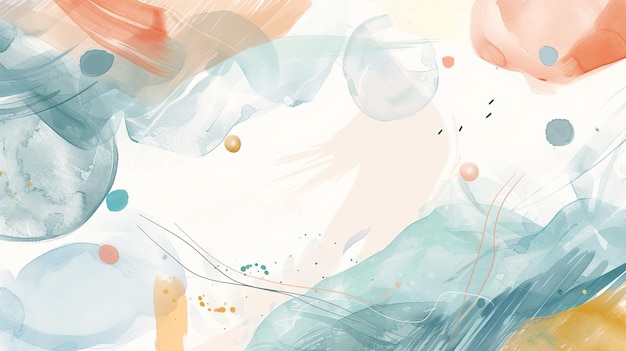 Photo cute abstract background with watercolor touch