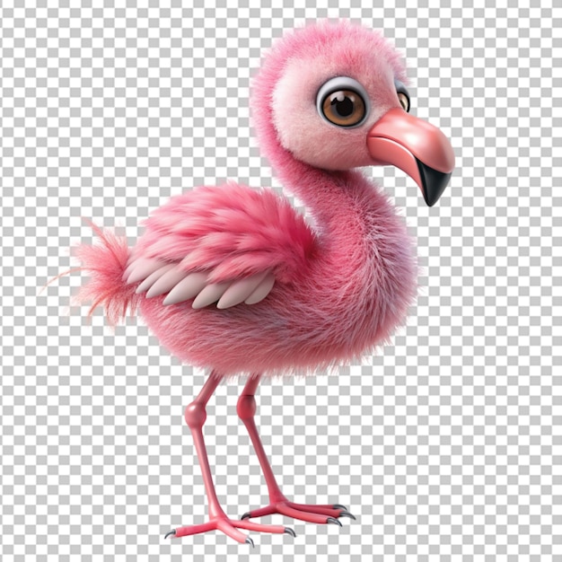 cute baby flamingo pink bird Transparent Background