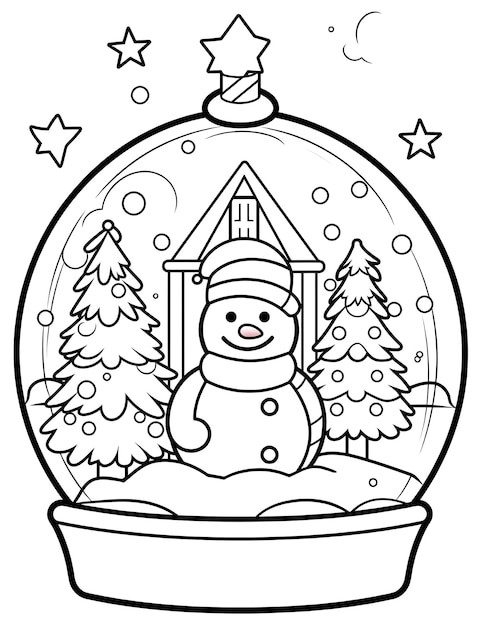 Cute Christmas coloring page for kids