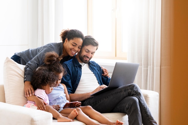 Cute family spending time together