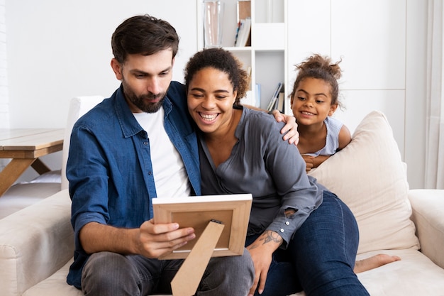 Cute family spending time together