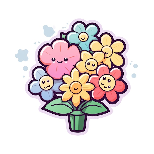 Photo cute flower sticker