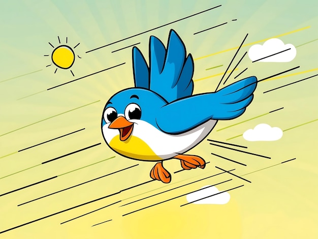 Photo cute and funny cartoon birds