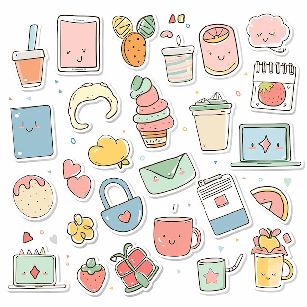 Photo cute laptop planner sticker set