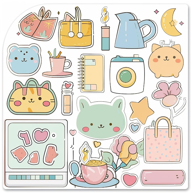 Photo cute laptop planner sticker set