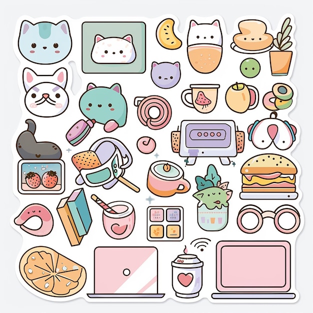 Photo cute laptop planner sticker set