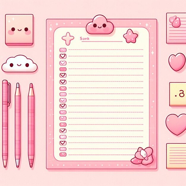 Photo cute pink note pad