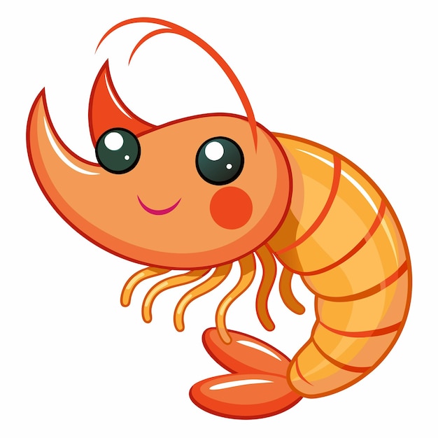 Photo cute shrimp cartoon illustration