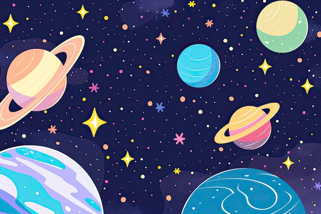 Photo cute space background with stars in outer space