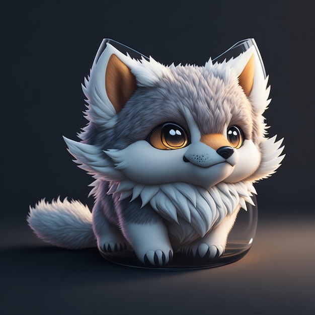 Cute tiny hyperrealistic Anime wolf from pokemon 15