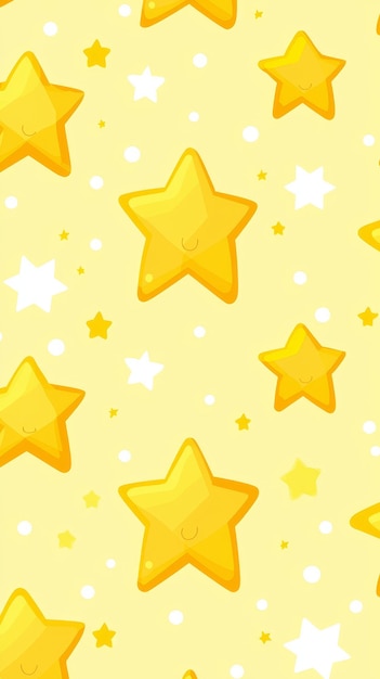 Photo cute yellow stars seamless pattern