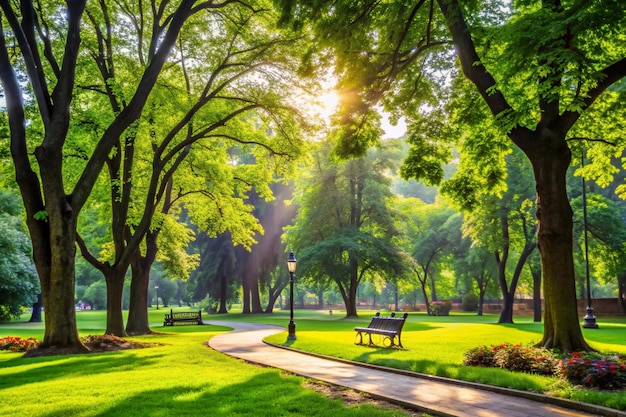 Photo dark green leaves in the park background image