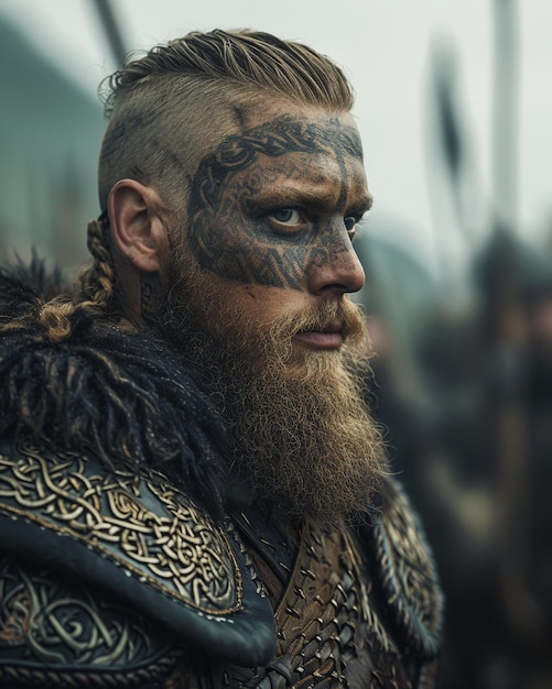 Foto de strijd van de vikingen de mensheid weigert niet om te vechten