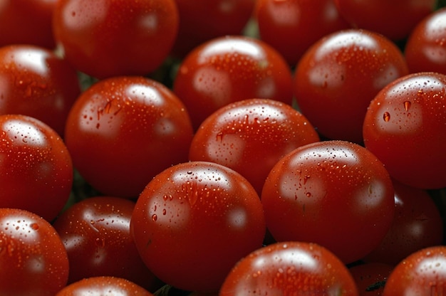 Photo delicious bright red cherry tomatoes