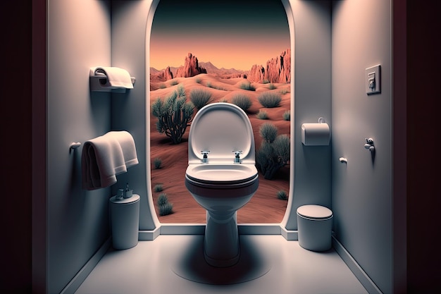 Depiction of a Lavatory setting