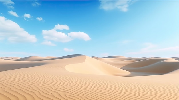 Desert Dune cliff sand landscape with clean blue sky Minimal Desert natural background Generative Ai