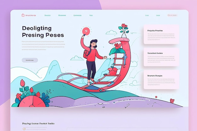 Photo design process concept for landing page