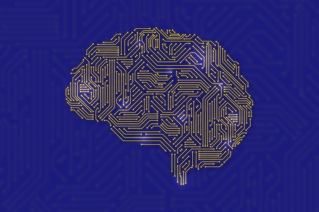 Digital brain for technology AI concept