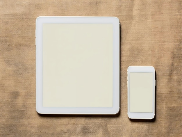 Photo digital devices screen mockup with isolated background