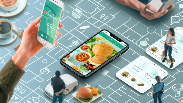 Photo digital food ordering concept