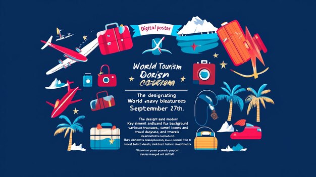 Photo digital poster celebrating world tourism day