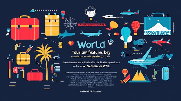 Photo digital poster celebrating world tourism day