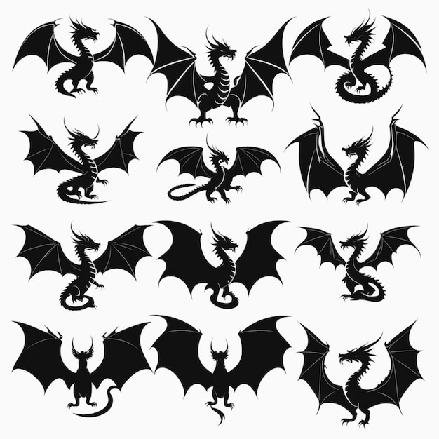 DragonThemed Icons in Black and White