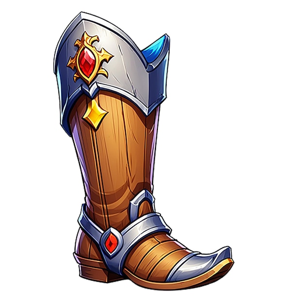 Photo a drawing of a knights boot with a star on the front