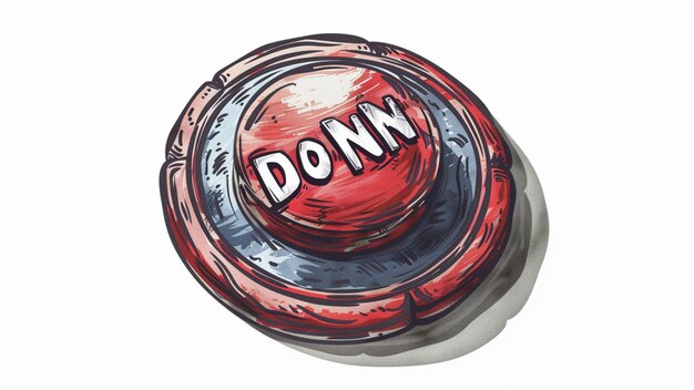 a drawing of a red cap with the word dontt on it