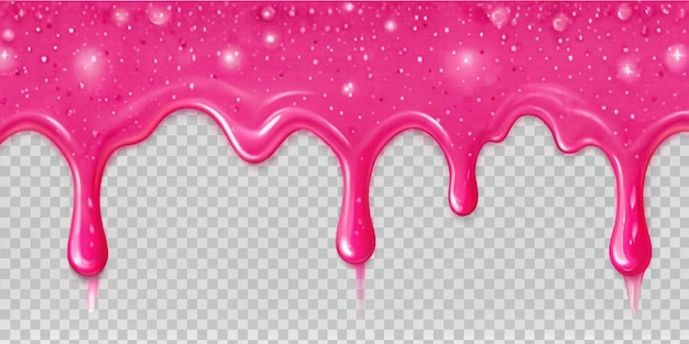 Photo dripping glossy pink slime with glitter