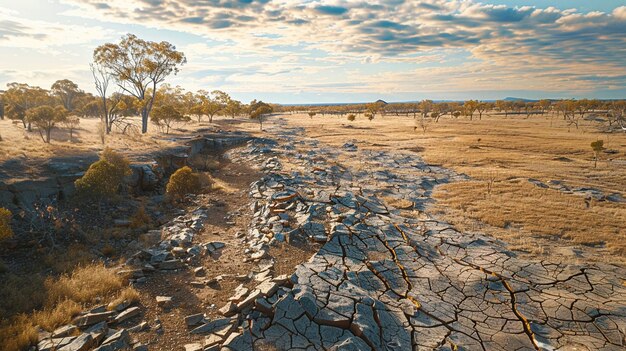 Photo dry land in the middle of the land australia