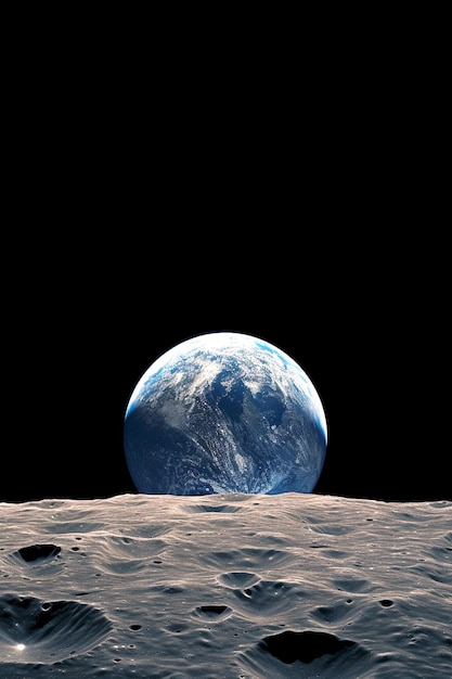 Photo earth blue marble from the moon