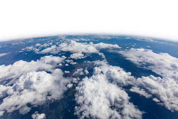 Photo earth curvature isolated on white background