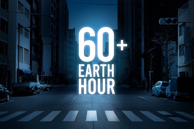 Earth hour foto compositie